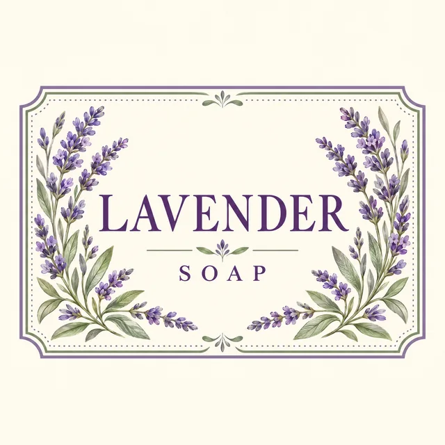 Botanical lavender soap label concept